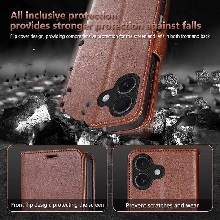 For iPhone 17 AZNS Sheepskin Texture Flip Leather Phone Case(Red) by AZNS