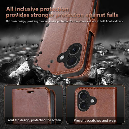 For iPhone 17 AZNS Sheepskin Texture Flip Leather Phone Case(Red) by AZNS