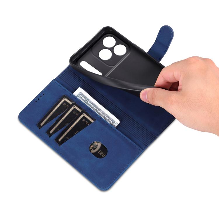 For iPhone 17 Pro Max AZNS Skin Feel Calf Texture Flip Leather Phone Case(Blue) by AZNS