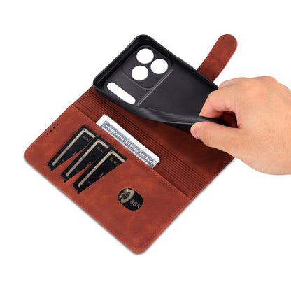 For iPhone 17 Pro AZNS Skin Feel Calf Texture Flip Leather Phone Case(Brown) by AZNS