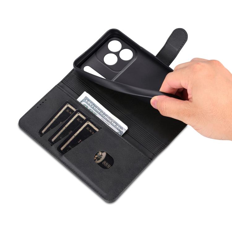 For iPhone 17 Pro AZNS Skin Feel Calf Texture Flip Leather Phone Case(Black) by AZNS