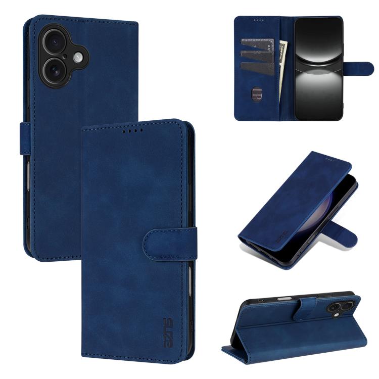 For iPhone 17 AZNS Skin Feel Calf Texture Flip Leather Phone Case(Blue) by AZNS