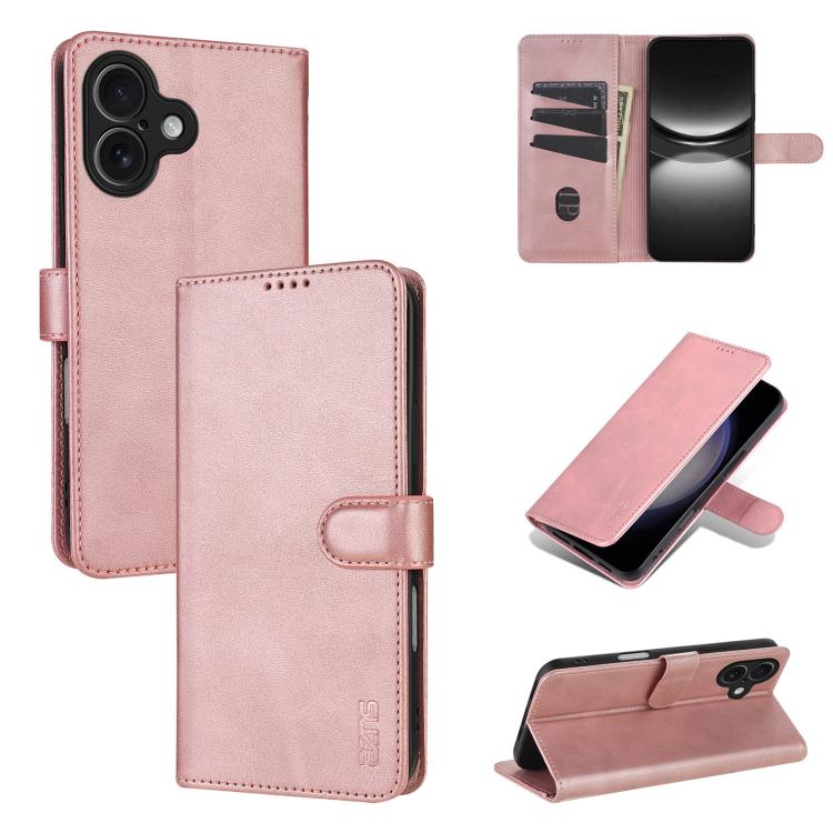 For iPhone 17 AZNS Skin Feel Calf Texture Flip Leather Phone Case(Rose Gold) by AZNS