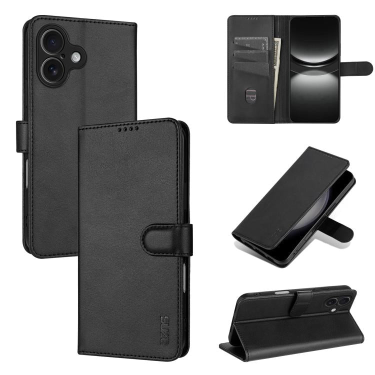 For iPhone 17 AZNS Skin Feel Calf Texture Flip Leather Phone Case(Black) by AZNS