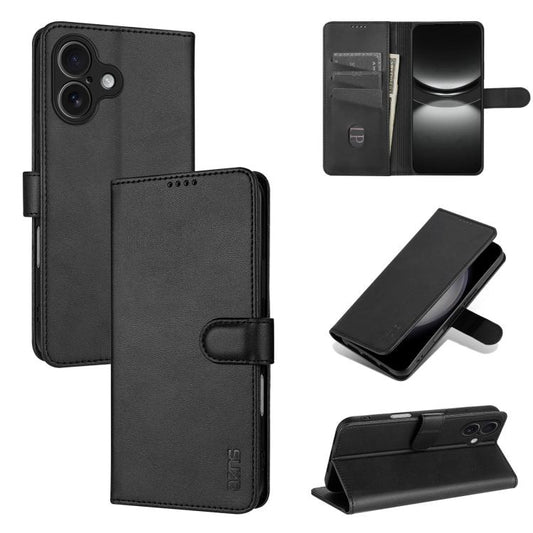 For iPhone 17 AZNS Skin Feel Calf Texture Flip Leather Phone Case(Black) by AZNS