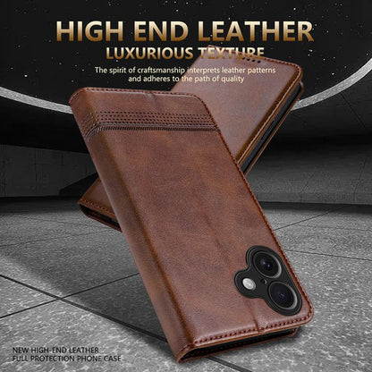 For iPhone 17 AZNS Magnetic Calf Texture Flip Leather Phone Case(Dark Brown) by AZNS