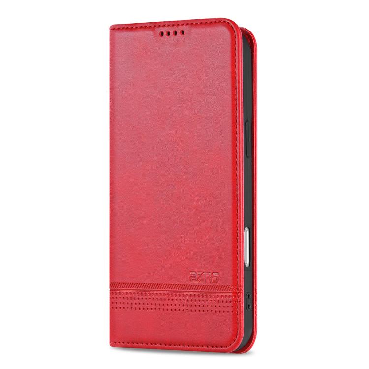 For iPhone 17 AZNS Magnetic Calf Texture Flip Leather Phone Case(Red) by AZNS