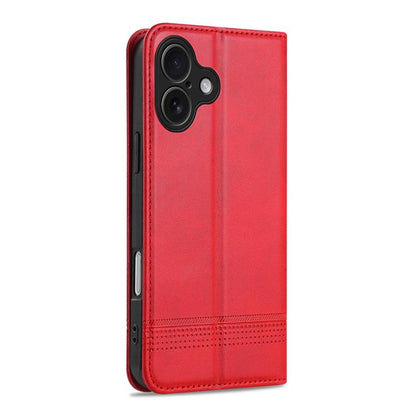 For iPhone 17 AZNS Magnetic Calf Texture Flip Leather Phone Case(Red) by AZNS