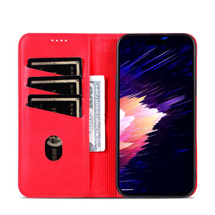 For iPhone 17 AZNS Magnetic Calf Texture Flip Leather Phone Case(Red) by AZNS