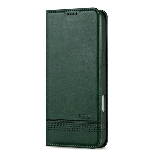 For iPhone 17 AZNS Magnetic Calf Texture Flip Leather Phone Case(Dark Green) by AZNS