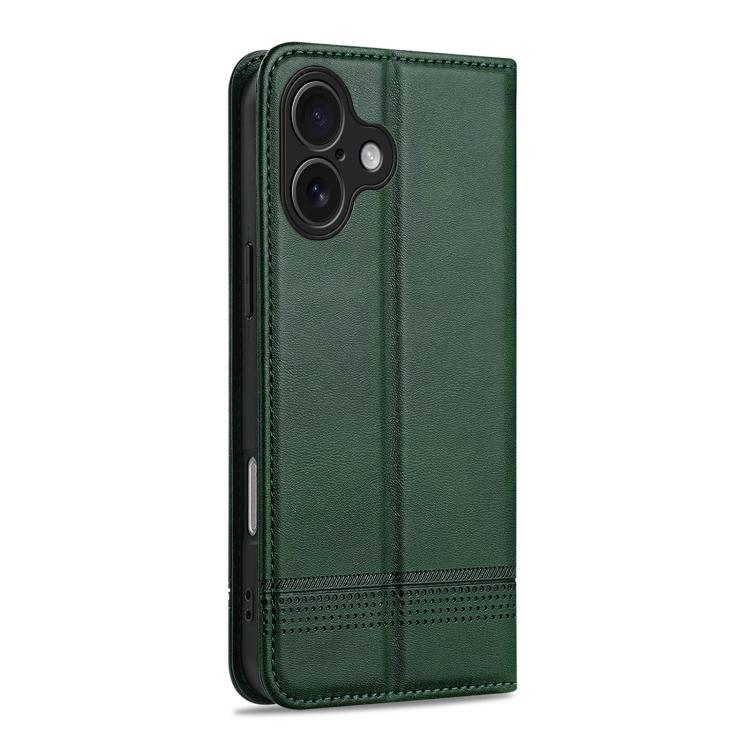 For iPhone 17 AZNS Magnetic Calf Texture Flip Leather Phone Case(Dark Green) by AZNS