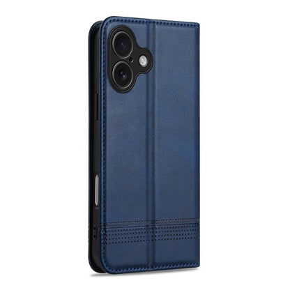 For iPhone 17 AZNS Magnetic Calf Texture Flip Leather Phone Case(Dark Blue) by AZNS