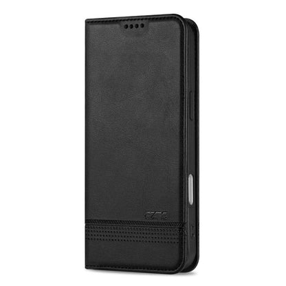 For iPhone 17 AZNS Magnetic Calf Texture Flip Leather Phone Case(Black) by AZNS