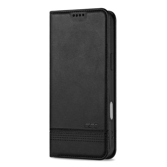 For iPhone 17 AZNS Magnetic Calf Texture Flip Leather Phone Case(Black) by AZNS