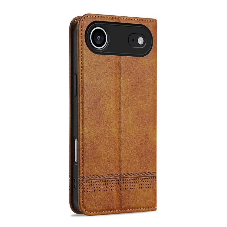 For iPhone Air AZNS Magnetic Calf Texture Flip Leather Phone Case(Light Brown) by AZNS