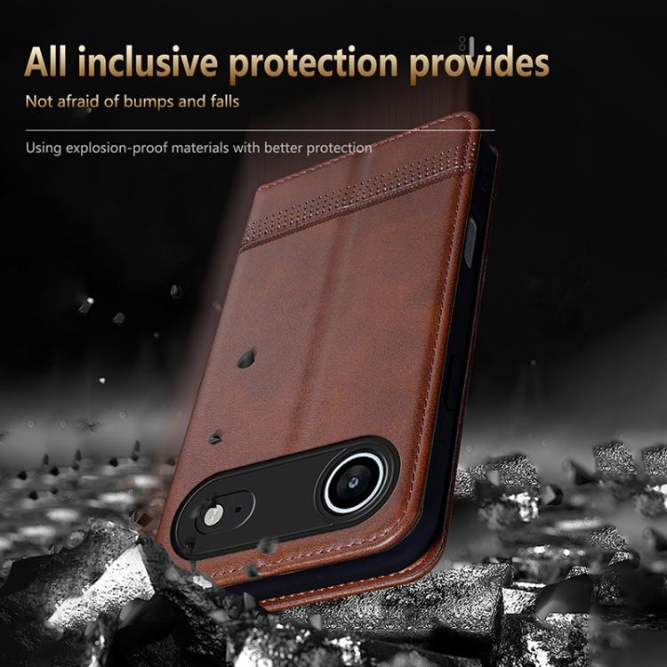 For iPhone Air AZNS Magnetic Calf Texture Flip Leather Phone Case(Light Brown) by AZNS