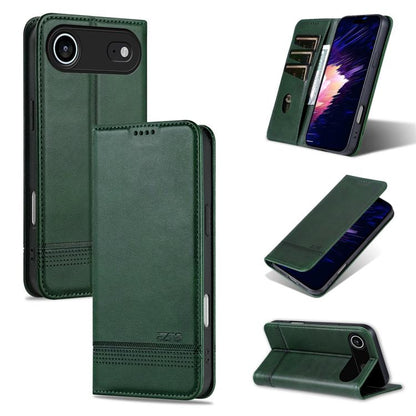 For iPhone Air AZNS Magnetic Calf Texture Flip Leather Phone Case(Dark Green) by AZNS