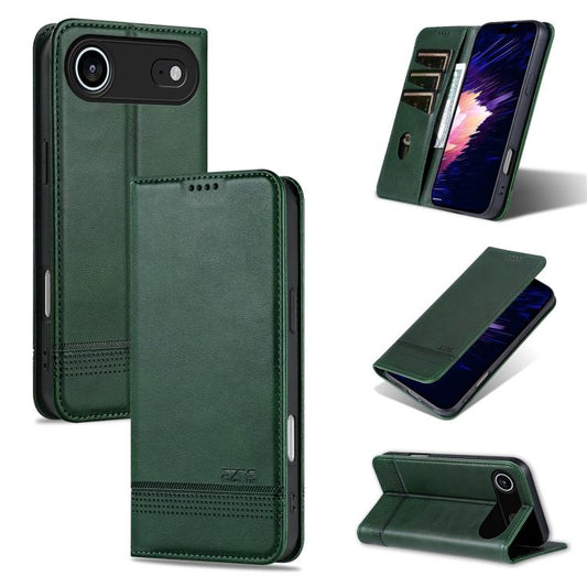 For iPhone Air AZNS Magnetic Calf Texture Flip Leather Phone Case(Dark Green) by AZNS