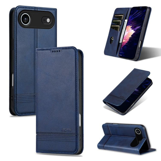 For iPhone Air AZNS Magnetic Calf Texture Flip Leather Phone Case(Dark Blue) by AZNS