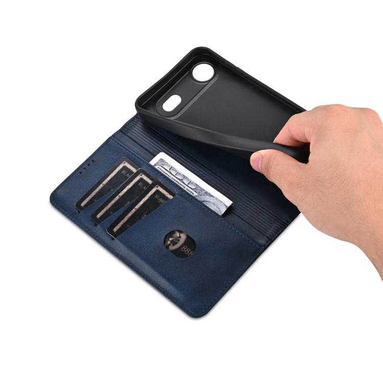 For iPhone Air AZNS Magnetic Calf Texture Flip Leather Phone Case(Dark Blue) by AZNS
