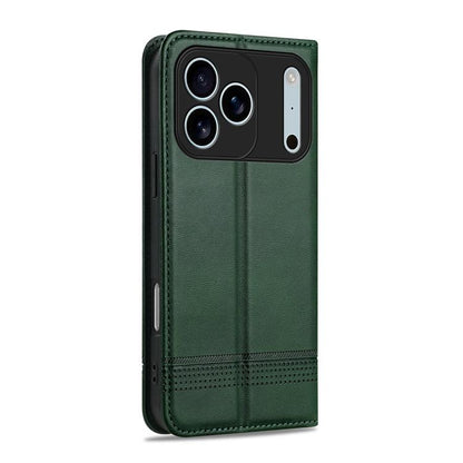 For iPhone 17 Pro AZNS Magnetic Calf Texture Flip Leather Phone Case(Dark Green) by AZNS