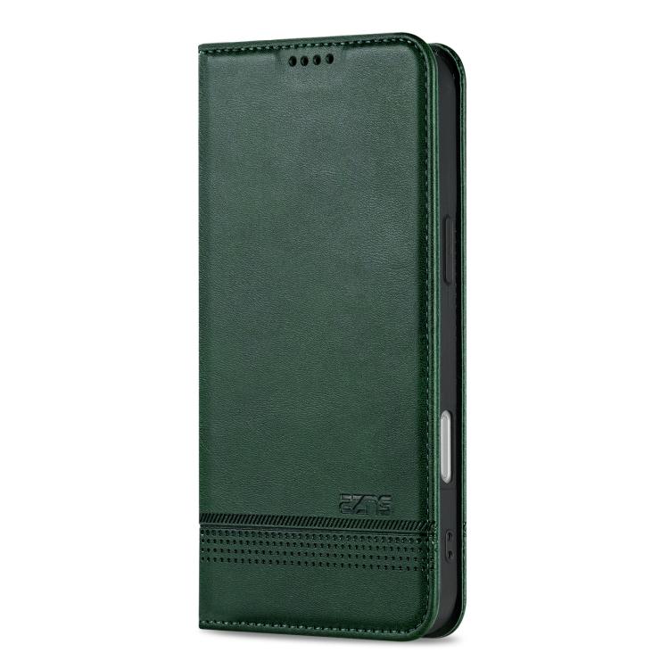 For iPhone 17 Pro Max AZNS Magnetic Calf Texture Flip Leather Phone Case(Dark Green) by AZNS