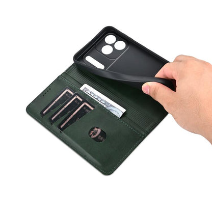 For iPhone 17 Pro Max AZNS Magnetic Calf Texture Flip Leather Phone Case(Dark Green) by AZNS