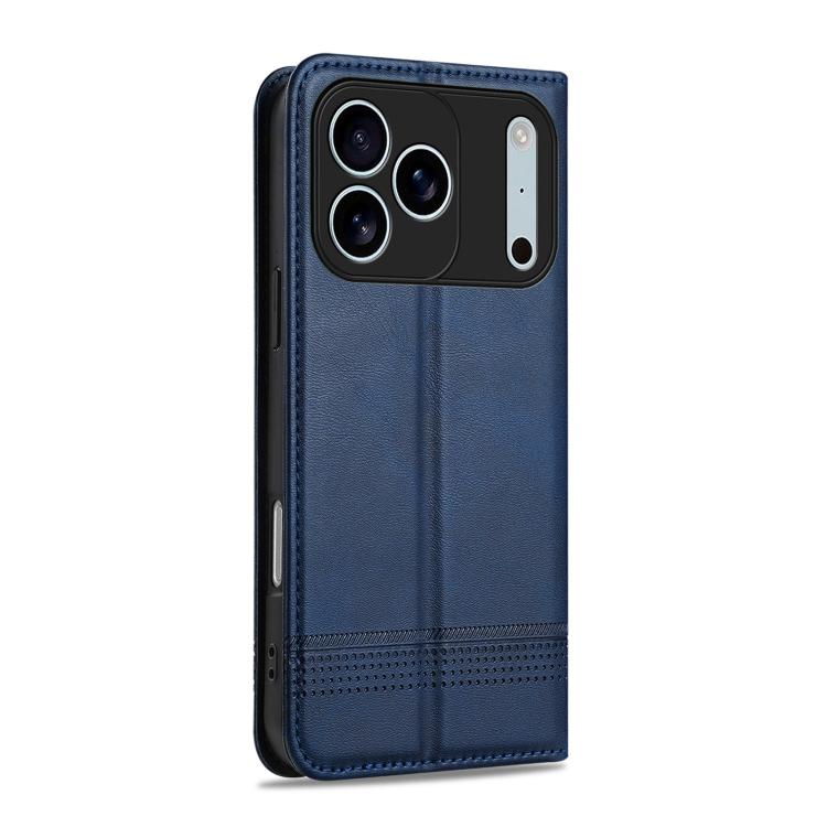 For iPhone 17 Pro Max AZNS Magnetic Calf Texture Flip Leather Phone Case(Dark Blue) by AZNS