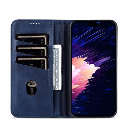 For iPhone 17 Pro Max AZNS Magnetic Calf Texture Flip Leather Phone Case(Dark Blue) by AZNS