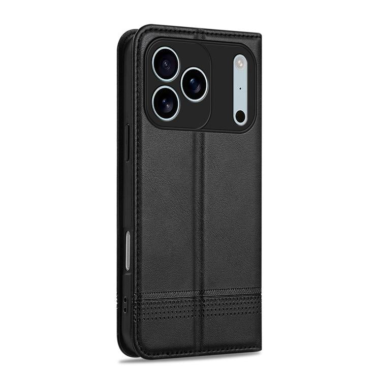 For iPhone 17 Pro Max AZNS Magnetic Calf Texture Flip Leather Phone Case(Black) by AZNS