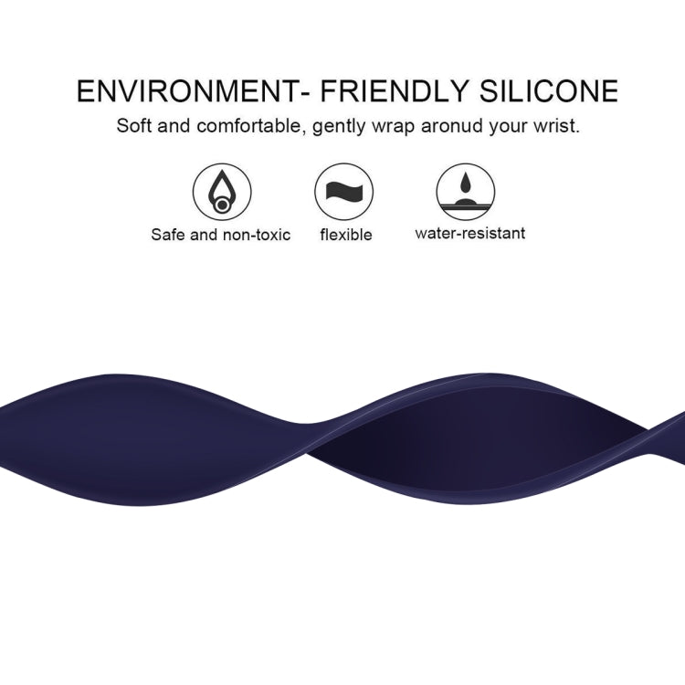 For Apple Watch Series 7 41mm / 6 & SE & 5 & 4 40mm / 3 & 2 & 1 38mm Solid Color Elastic Silicone Watch Band, Size:M 143mm(Sapphire Blue) by bashfashion