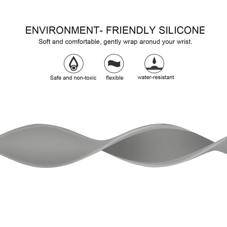 For Apple Watch Series 9&8&7 41mm / SE 3&SE 2&6&SE&5&4 40mm / 3&2&1 38mm Solid Color Elastic Silicone Watch Band, Size:L 156mm(Grey) by bashfashion