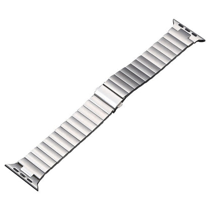 For Apple Watch SE 2023 44mm Flat Buckle Stainless Steel Watch Band(Silver) by bashfashion