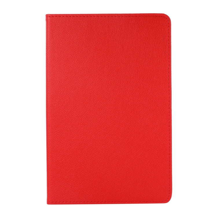 For Samsung Galaxy Tab A9 / Tab A11 Litchi Texture 360 Degrees Rotation Holder Leather Tablet Case(Red) by bashfashion