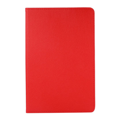 For Samsung Galaxy Tab A9 / Tab A11 Litchi Texture 360 Degrees Rotation Holder Leather Tablet Case(Red) by bashfashion