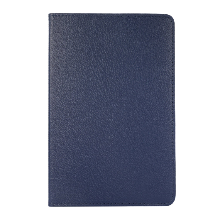 For Samsung Galaxy Tab A9 / Tab A11 Litchi Texture 360 Degrees Rotation Holder Leather Tablet Case(Blue) by bashfashion