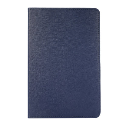 For Samsung Galaxy Tab A9 / Tab A11 Litchi Texture 360 Degrees Rotation Holder Leather Tablet Case(Blue) by bashfashion