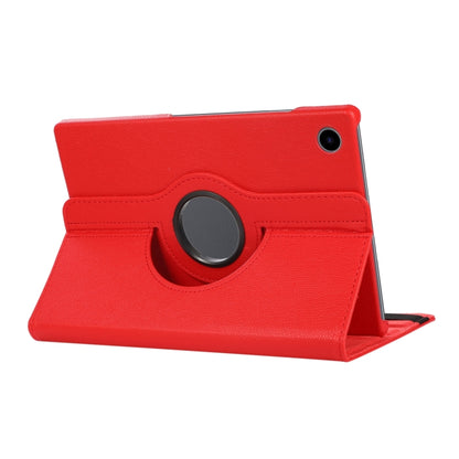 For Samsung Galaxy Tab A9+ / Tab A11+ Litchi Texture 360 Degrees Rotation Holder Leather Tablet Case(Red) by bashfashion