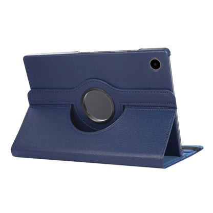 For Samsung Galaxy Tab A9+ / Tab A11+ Litchi Texture 360 Degrees Rotation Holder Leather Tablet Case(Blue) by bashfashion
