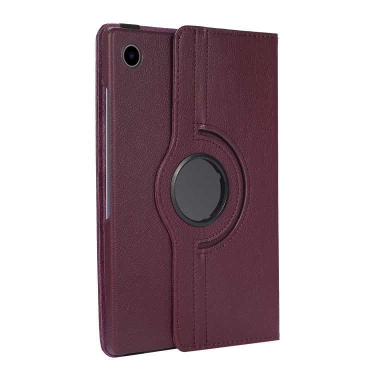 For Samsung Galaxy Tab A9+ / Tab A11+ Litchi Texture 360 Degrees Rotation Holder Leather Tablet Case(Purple) by bashfashion