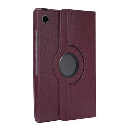 For Samsung Galaxy Tab A9+ / Tab A11+ Litchi Texture 360 Degrees Rotation Holder Leather Tablet Case(Purple) by bashfashion