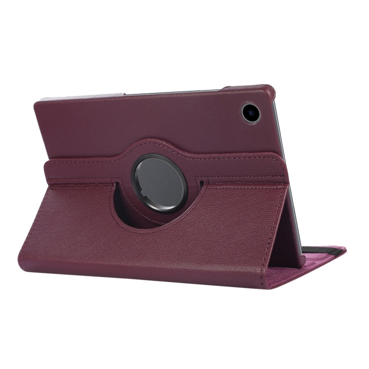 For Samsung Galaxy Tab A9+ / Tab A11+ Litchi Texture 360 Degrees Rotation Holder Leather Tablet Case(Purple) by bashfashion