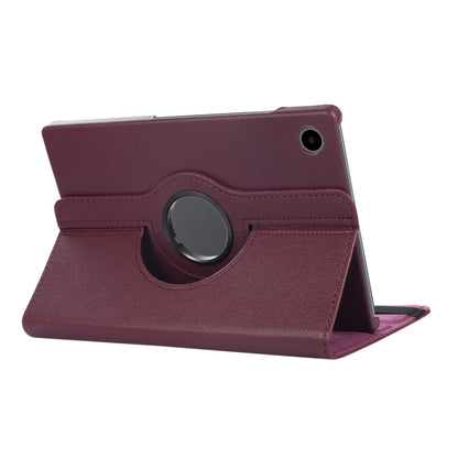 For Samsung Galaxy Tab A9+ / Tab A11+ Litchi Texture 360 Degrees Rotation Holder Leather Tablet Case(Purple) by bashfashion