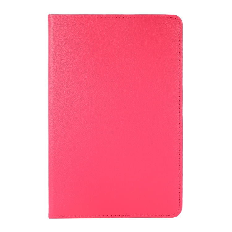 For Samsung Galaxy Tab A9+ / Tab A11+ Litchi Texture 360 Degrees Rotation Holder Leather Tablet Case(Rose Red) by bashfashion