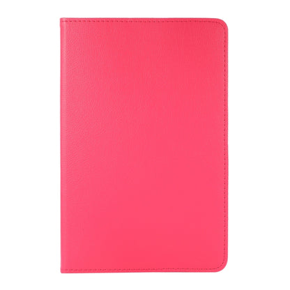 For Samsung Galaxy Tab A9+ / Tab A11+ Litchi Texture 360 Degrees Rotation Holder Leather Tablet Case(Rose Red) by bashfashion