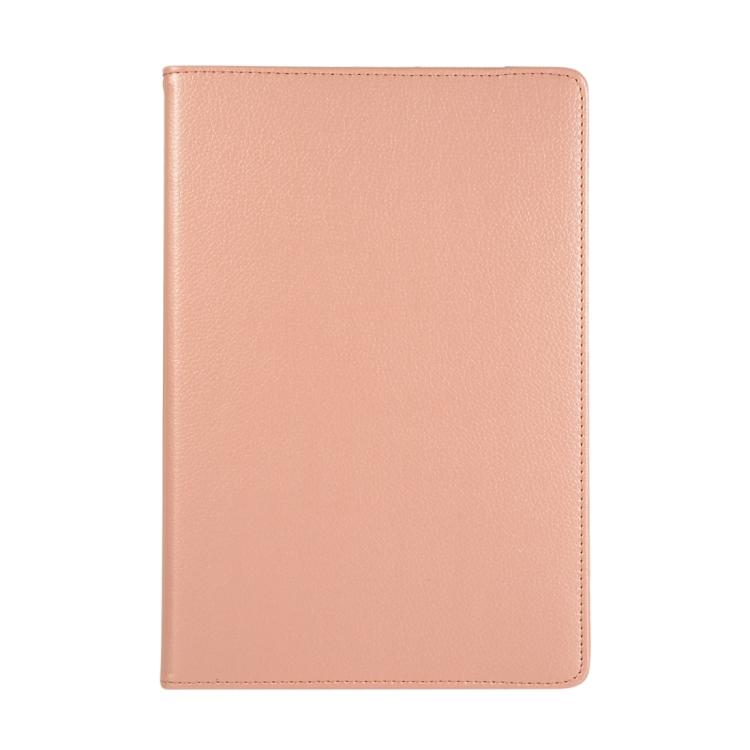 For Samsung Galaxy Tab S10 FE+ Litchi Texture 360 Degrees Rotation Holder Leather Tablet Case(Rose Gold) by bashfashion