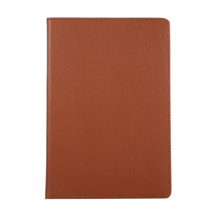 For Samsung Galaxy Tab S10 FE+ Litchi Texture 360 Degrees Rotation Holder Leather Tablet Case(Brown) by bashfashion