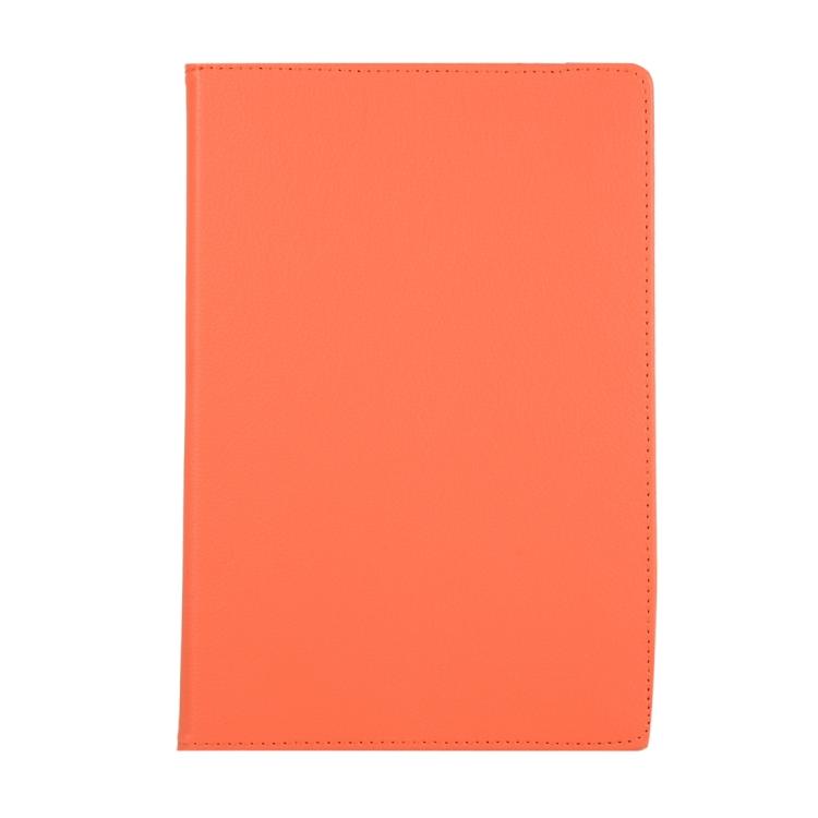 For Samsung Galaxy Tab S10 FE+ Litchi Texture 360 Degrees Rotation Holder Leather Tablet Case(Orange) by bashfashion