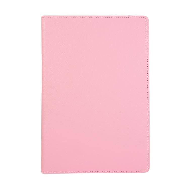 For Samsung Galaxy Tab S10 FE+ Litchi Texture 360 Degrees Rotation Holder Leather Tablet Case(Pink) by bashfashion