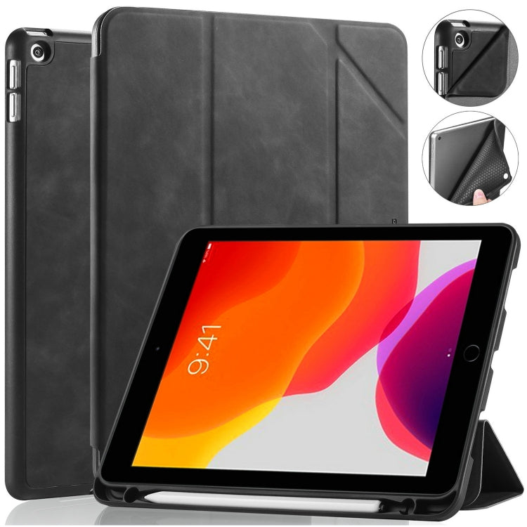For iPad 10.2 2021 / 2020 / 2019 DG.MING See Series Horizontal Flip Leather Case with Holder & Pen Holder(Black) by DG.MING